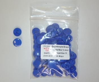 Kamsnapdrukkers 12.4mm (25 stuks), Royalblauw 16